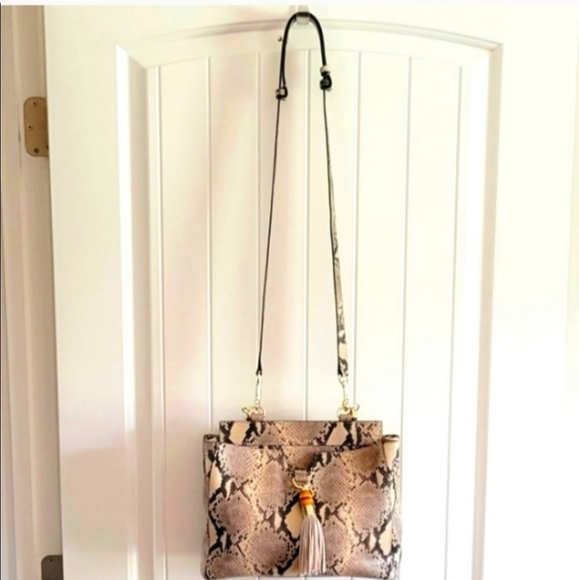 Elaine Turner Snake Embossed Leather Handbag NWOT - Picture 6 of 6